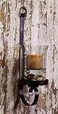 Metal Wall Sconce 27", Antique Brown