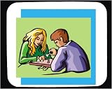 Mouse Pad with male, human, body, female, individuals, individual, chess, persons, game, play, humans, people, person, table, indoor