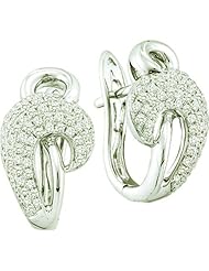 0.76 Carat (ctw) 14k White Gold Brilliant Round White Diamond Ladies Fashion Earrings