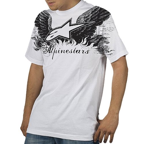 Alpinestars Sore Men's Short-Sleeve Race Wear T-Shirt/Tee - White / Medium