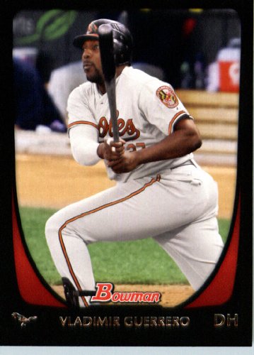 2011 Bowman Baseball Card # 167 Vladimir Guerrero - Texas Rangers - MLB Trading Card in a Protective Display Case