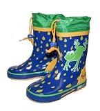 Yeominis Frog Leaping Blue Wellingtons Size 7