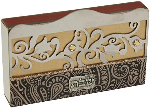 Lily Art Glass Appliquéd Large Matchbox Holder in Brown with Match Box