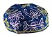 Blue Bucharian Hand Embroidered Kippah by AJ DESIGN - 54cm / 21.2