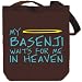 Canvas Tote Bag Brown " MY Basenji WAITS FOR ME IN HEAVEN " Dogs