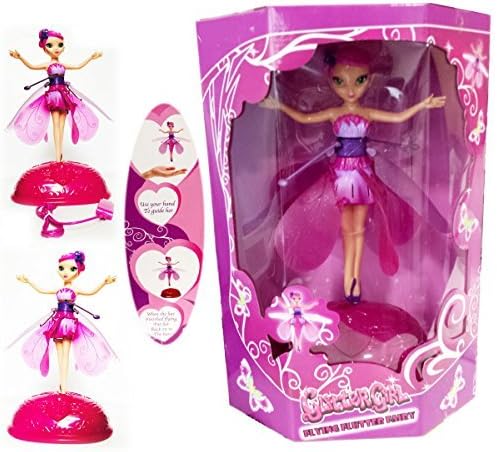 NEW FLYING FLUTTERING FAIRY GIRLS TOY KIDS DOLL PINK WINGS MAGICAL XMAS GIFT by KTK