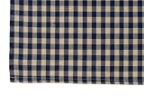 Dunroven House 803-22 Small Check Tea Towel in Navy with Tea Dyed Background- Pack of 6