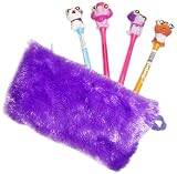 Inkology Furz Squishy Pencil Pouch, Single Unit, Assorted Colors (096-6)