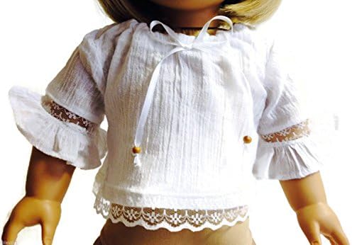 White Peasant Top Shirt made for 18" American Girl Doll Clothes