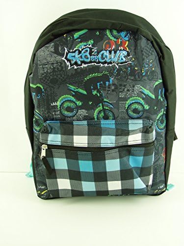 Sk8er Club Two Strap Back Pack,grey/blue Plaid