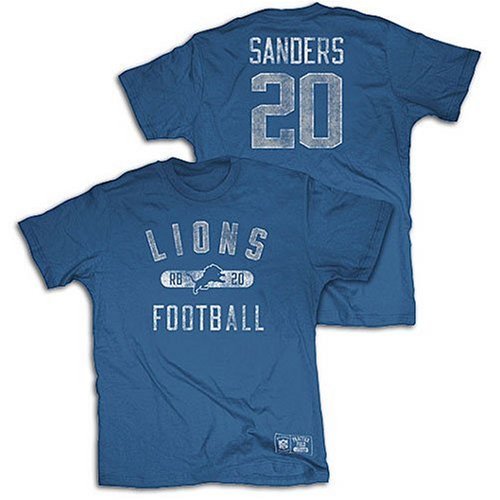 Barry Sanders Detroit Lions Practice Field Legends Jersey Name and Number T-Shirt