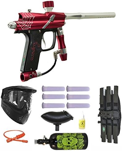 Azodin Blitz Evo Electronic Paintball Marker Gun 3Skull N2 Mega Set - Red/Silver