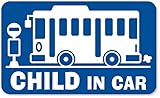 imoninn CHILD in car ステッカー　【マグネットタイプ】　No.61　バス　（青色）