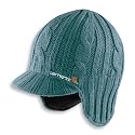 Women's Carhartt Comfortable Logo Arylic Cable Ear Flap Visor Fleece Knit Hat
