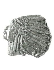 Pewter Belt Buckle - Pontiac Indian Chief by Siskiyou