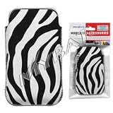 Black and White Zebra Animal Skin Vertical Cover Pouch Belt Clip for Apple iPhone i-Phone