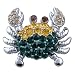Yellow Green Crystal Crab Brooches