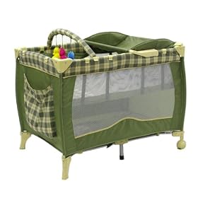 Dream On Me Deluxe Adjustable Height Play Yard with Changing Area