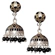 Jhumki Earrings Silver Enamelled Jewelry 1.25 inches (erg160)