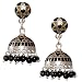 Jhumki Earrings Silver Enamelled Jewelry 1.25 inches (erg160)