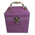 Lint Jewelry Box / Jewelry Case / Jewelry Organizer, Three-layer, 4.5"x4.5"x4.5", Purple - Gift Idea