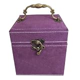 Lint Jewelry Box / Jewelry Case / Jewelry Organizer, Three-layer, 4.5x4.5x4.5, Purple - Gift Idea