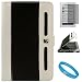 Black Protective Leather Case Cover with Accessory Slots for Sony PRS-650 Touch Edition Wireless e-Reader + Clear Screen Protector + SumacLife TM Wisdom Courage Wristband
