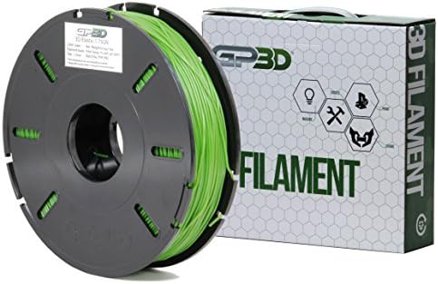GP3D Elastic 3D Printer Filament Green Color - .5KG 1.75mm 1lb. Compatible With 3D Printers Reprap, Makerbot Replicator 2, Makergear M2 and up, Afinia, Solidoodle 2, Printrbot