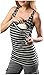 Bun Maternity Womens' Striped Long Tank - Gray/Black