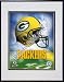 Green Bay Packers Helmet Logo Double Matted 8 X 10 Photograph in Black Anodized Aluminum Frame