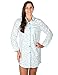 Noble Mount Womens Premium 100% Cotton Flannel Long Sleeve Sleep Shirt