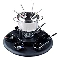 Tuxton 24-Piece Stainless Steel Fondue Set, Black