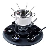  : Tuxton 24-Piece Stainless Steel Fondue Set, Black