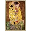 Gustav Klimt Poster und Holz-Rahmen - Der Kuss - Il bacio (z) (91 x 61cm)