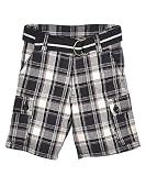 Fubu Plaid Time Belted Cargo Shorts (Sizes 4 - 7)