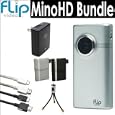 Flip Video MinoHD Digital Camcorder 2nd Generation in Brushed Metal + Accessory Kit