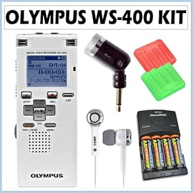Olympus WS-400S Digital Voice Recorder with 1 GB Built-in Flash Memory + Accessory Kit