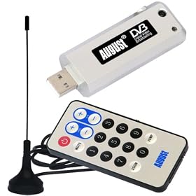 August DVB-T201 PC/Laptop USB Freeview TV Receiver & Recorder - Silver
