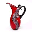 Hand Blown Red Art Glass Pitcher Vase 15" tall