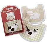 Baby Aspen, Barnyard Bibs 2 Piece Bib Set, Pink/Green, 0-9 Months