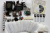 Deluxe Tattoo Kit 2 Machine Gun Power Supply Needles 11 Inks (Double Black Inks) K03