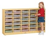 30 Paper-Tray Cubbie With Clear Paper-Trays - School & Play Furniture