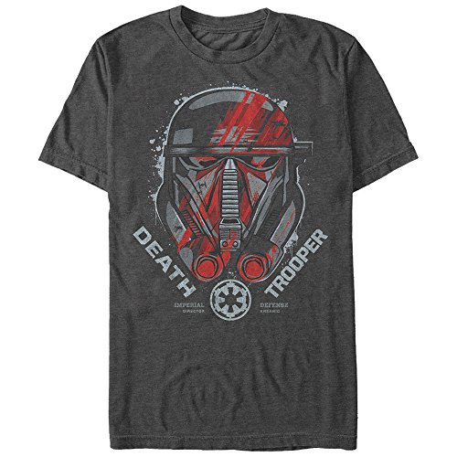 Star Wars Men's Rogue One Death Trooper Squad Helmet Graphic T-Shirt, Charcoal Heather, 4XL