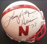 Johnny Rodgers Autographed Nebraska Cornhuskers Mini Helmet with Heisman 72 Inscription