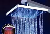 Faucetland 004002373 8 Square Multi Color LED Rain Shower Head