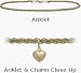 10 Karat 10 Yellow Gold Wheat Style Anklet with 9mm Heart Charm
