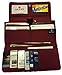 Mundi File Master Womens RFID Blocking Wallet Clutch Organizer With Change Pocket (Red)