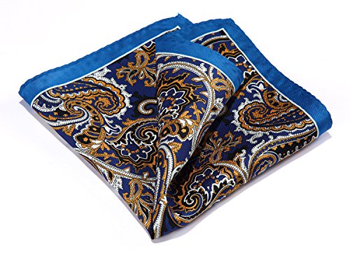 HISDERN Men's Paisley Pocket Square Handkerchief