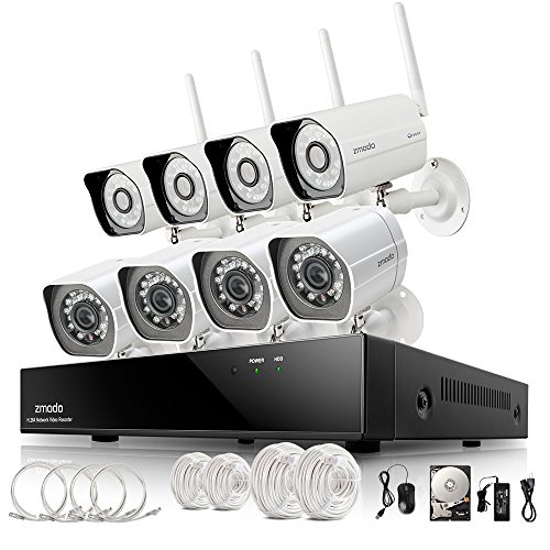 V V Zmodo 8ch Nvr 4 Wireless 4 Spoe Network 720p Hd Ip Security Camera System 1tb Smartphone View Bobbist293