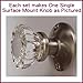 Rousso's Reproduction Crystal Antique Brushed Nickel (Pewter) Surface Mount Single Dummy/French Door Knob